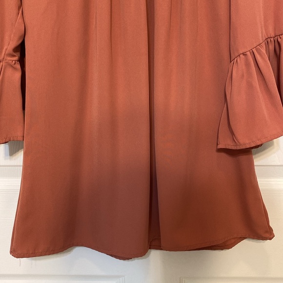 Burnt orange tunic with bell-sleeves - Picture 5 of 6